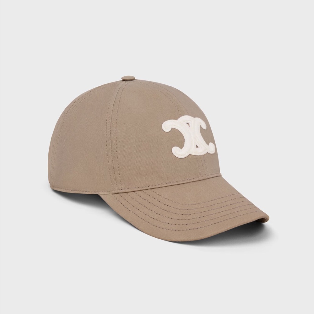 Celine Beige Cap with White Accents